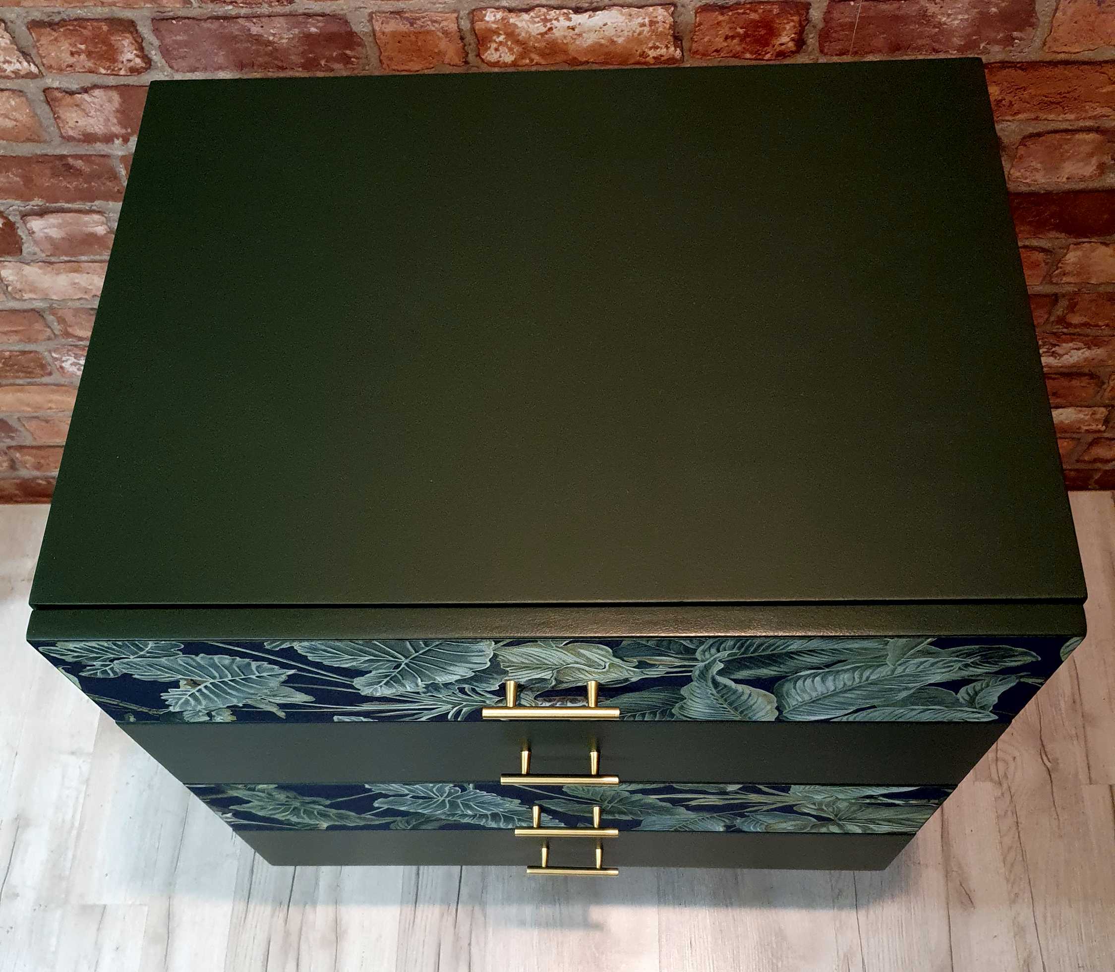Renovated chest of drawers, green, Poland 1960s
