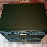 Renovated chest of drawers, green, Poland 1960s