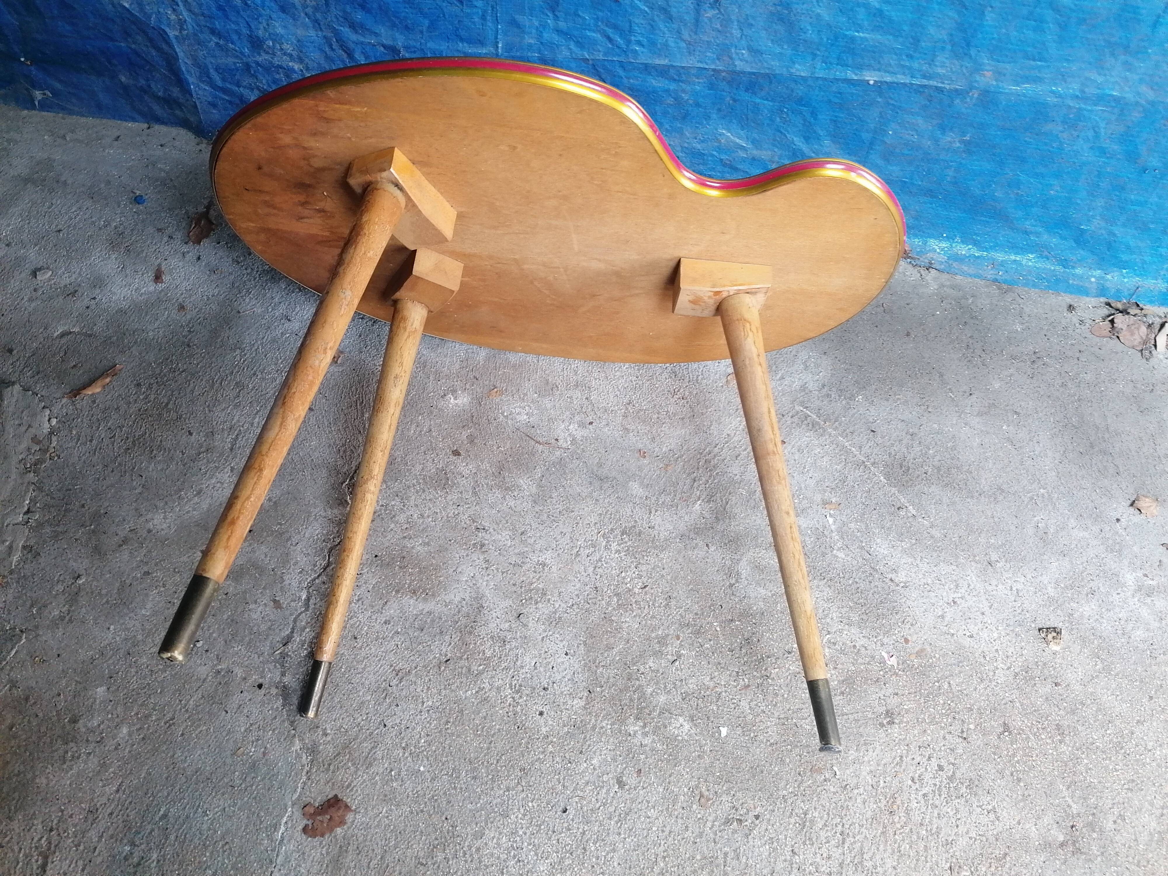Coffee table extra tripod feet compass tray glass bean