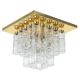 Crystal glass chandelier in brass by Limburg, Germany, 1960s