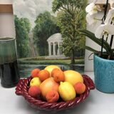 Woven ceramic basket signed France FPP Vallauris