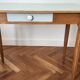 Small Blue Wooden Desk, Grooved Legs