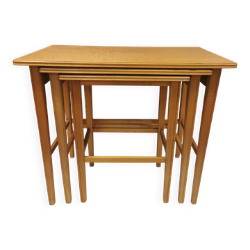 Three Birch wood nesting tables model Bruks Bo, Norway