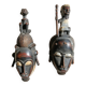 West African Baule Mblo Carved Wooden Masks (1970-1980)
