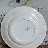 Sept assiettes à dessert terre de fer aux oiseaux f.f.Pexonne fin XIX ème