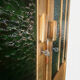 Art Deco wardrobe in oak and green cathedral glass - 1930s