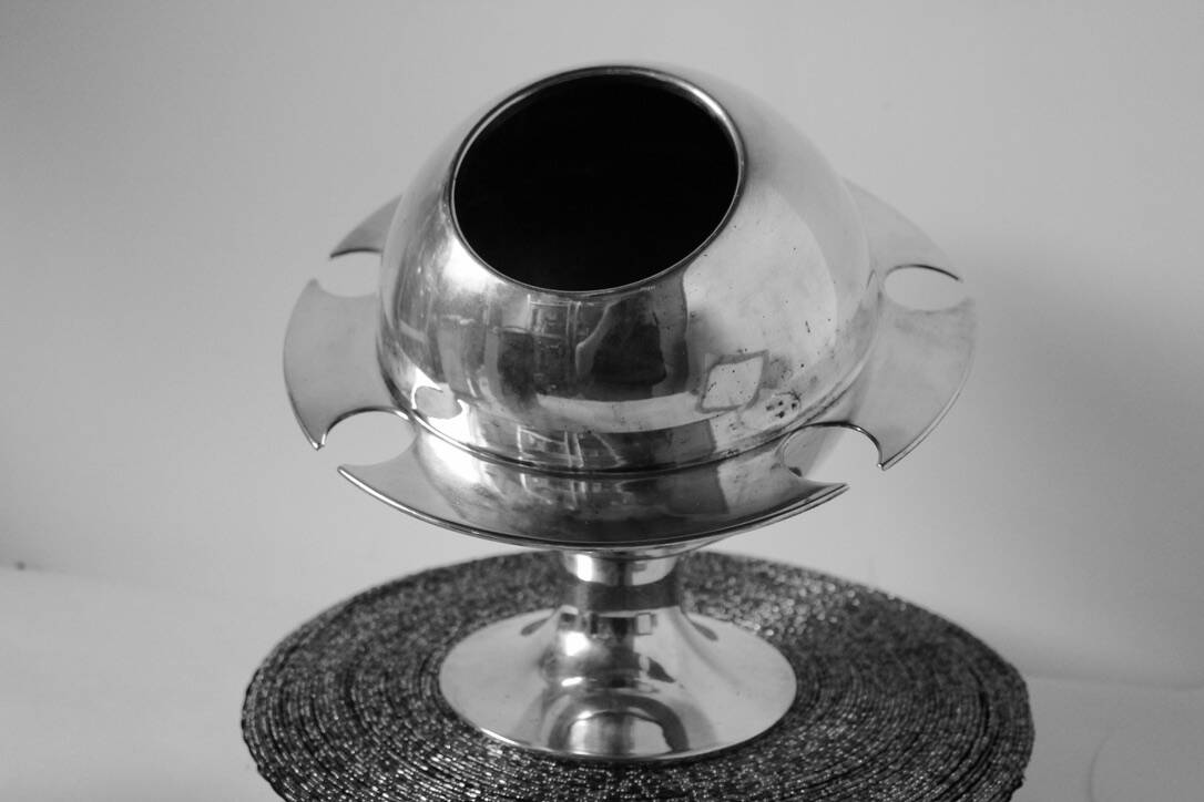 Champagne bucket Sptounik France Silver metal 1940