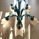 Glass and Metal Chandelier