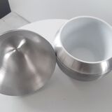 Vintage pear ice bucket in brushed aluminum 60s 70s italy