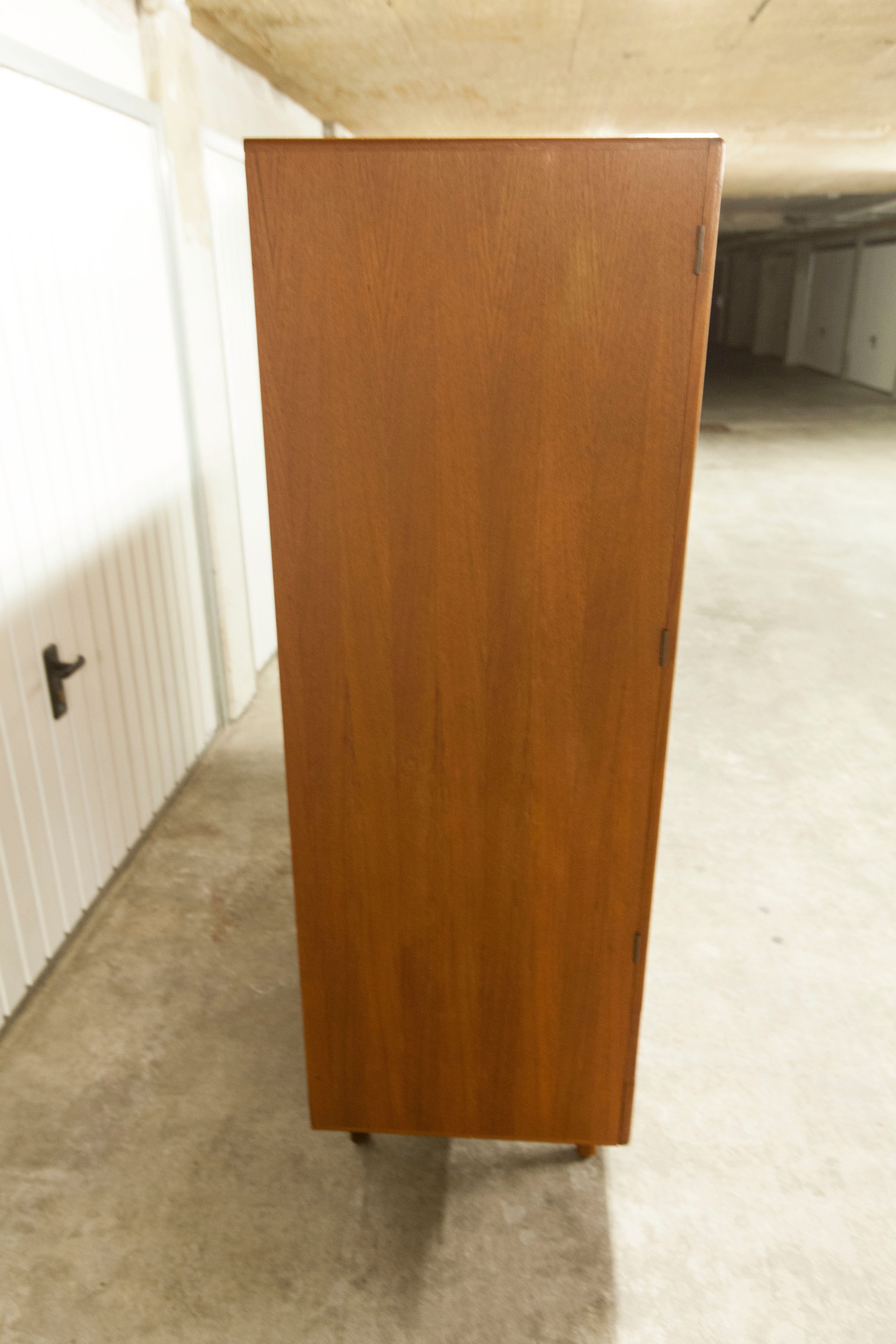 Danish Scandinavian wardrobe signed Sven Ellekaer 1960 3 doors 2 drawers with mounting plan