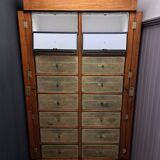 Mahogany and leather cardboard box