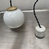 Lot 3 vintage opaline hanging lamps