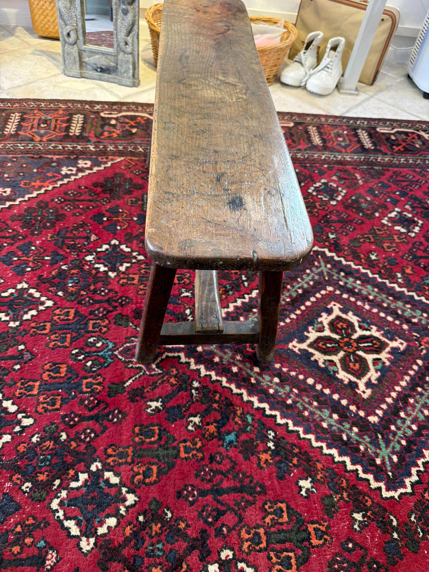 Old farmhouse bench in solid wood – Original patina