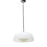 Chrome metal suspension, methacrylate and white glass, 1960s