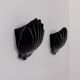 Pair of vintage wall lights in black porcelain, France 1970.