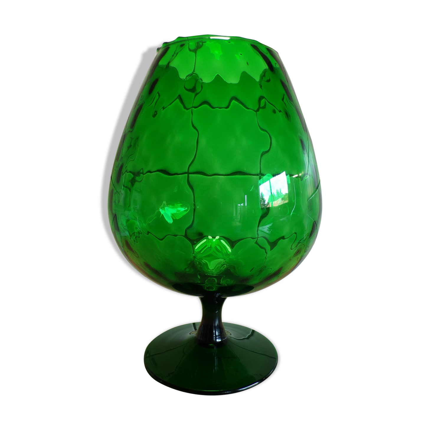Green Empoli glass vase