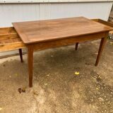 Solid oak dining farmhouse table with 2 drawers 1950 135x75x72cm