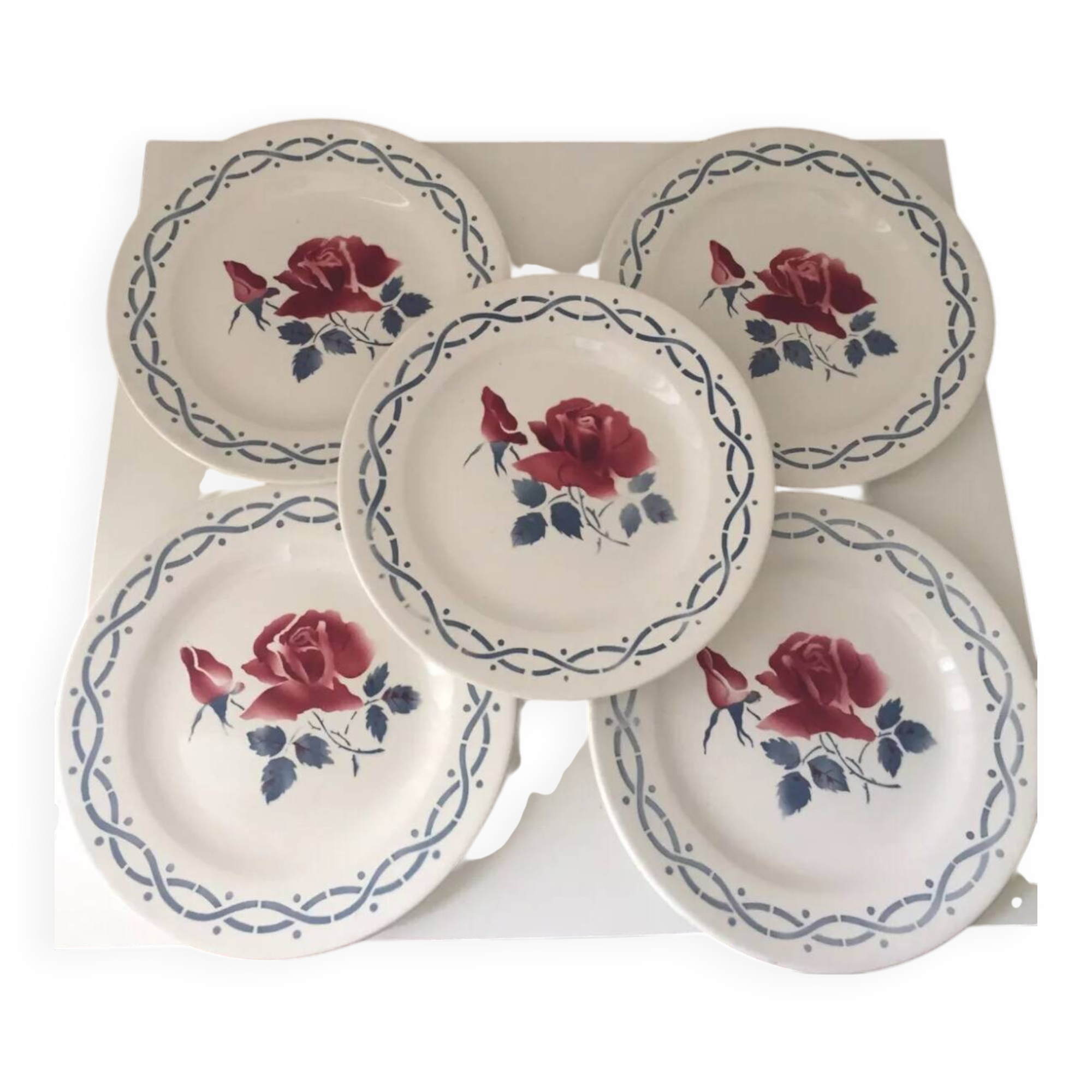 Assiettes à dessert Digoin modèle Janine