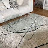 Round coffee table glass and steel design Kaeko Objekto Rafic Farah