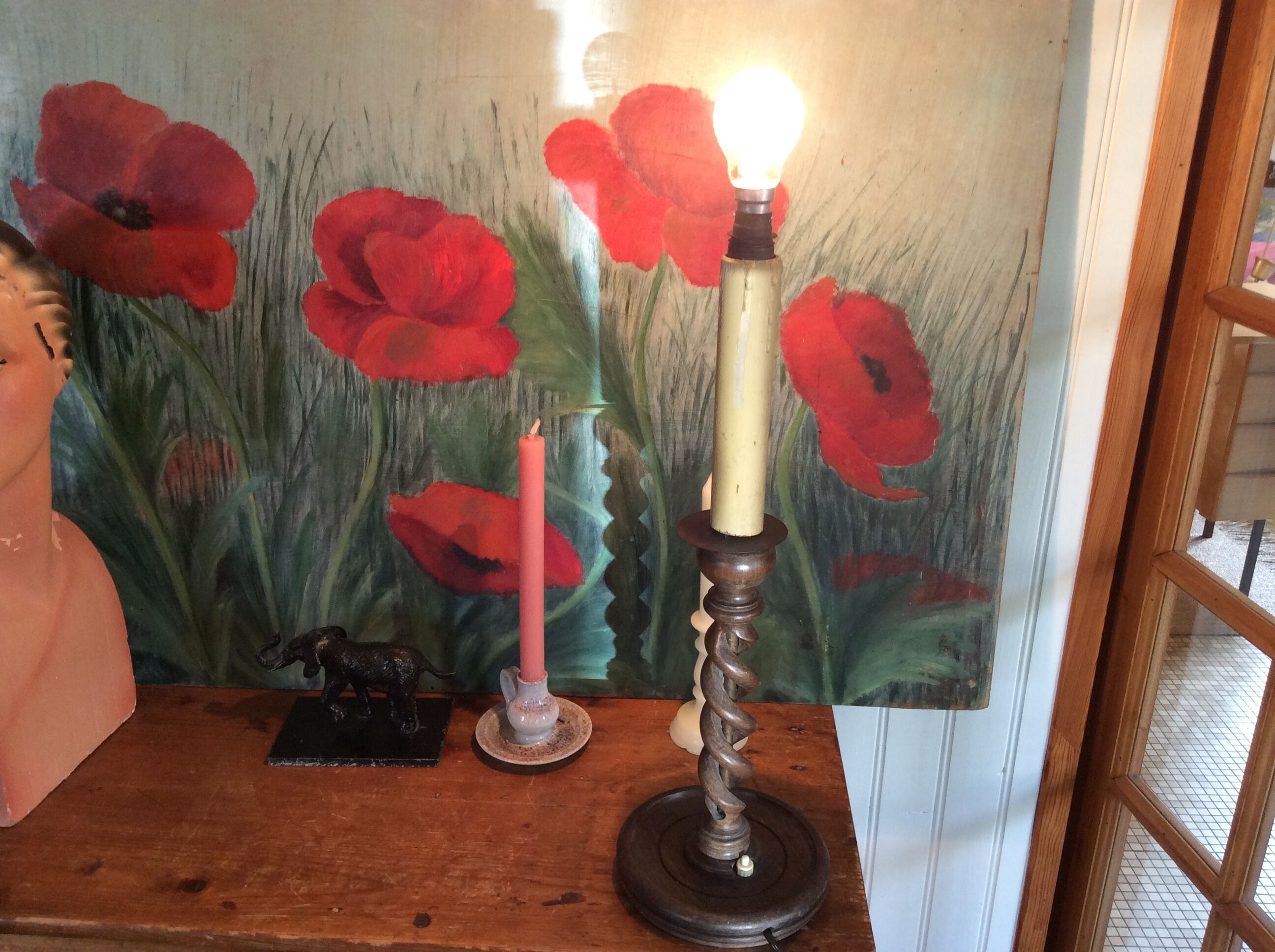 Wooden lamp foot