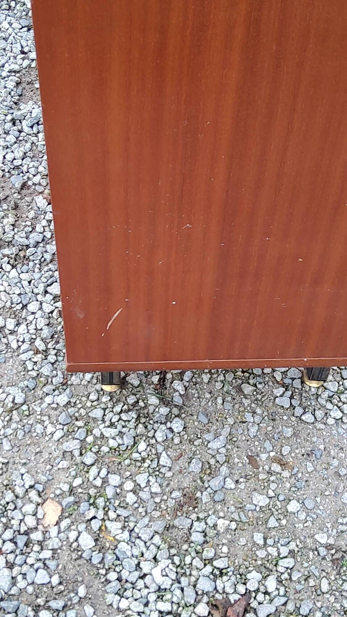 Pair of vintage mahogany sideboards with square metal legs from the 60s