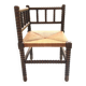 Art Deco corner chair in bobbin oak and straw, 1930s