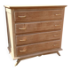 Commode 4 tiroirs pieds compas chêne bois brut