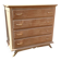 Commode 4 tiroirs pieds compas chêne bois brut