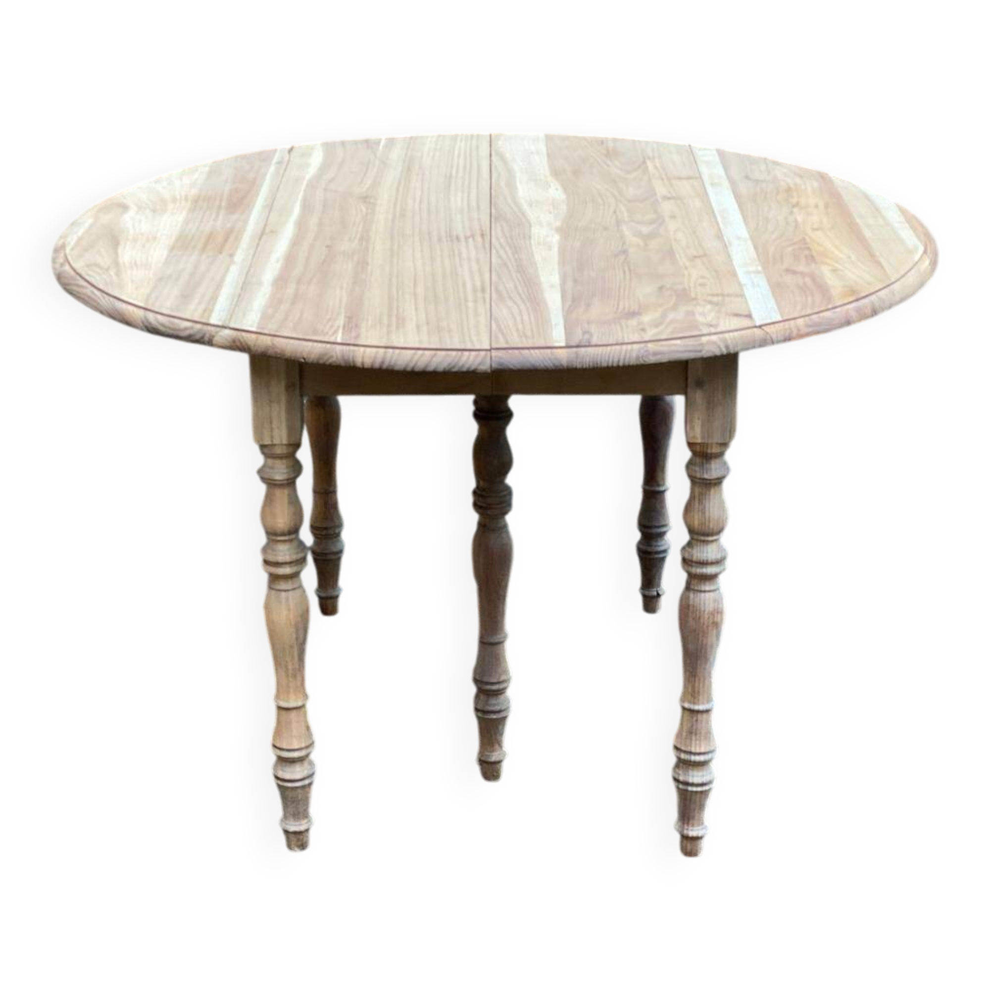 19th century Louis Philippe extendable round dining table, restored in wood, 230
