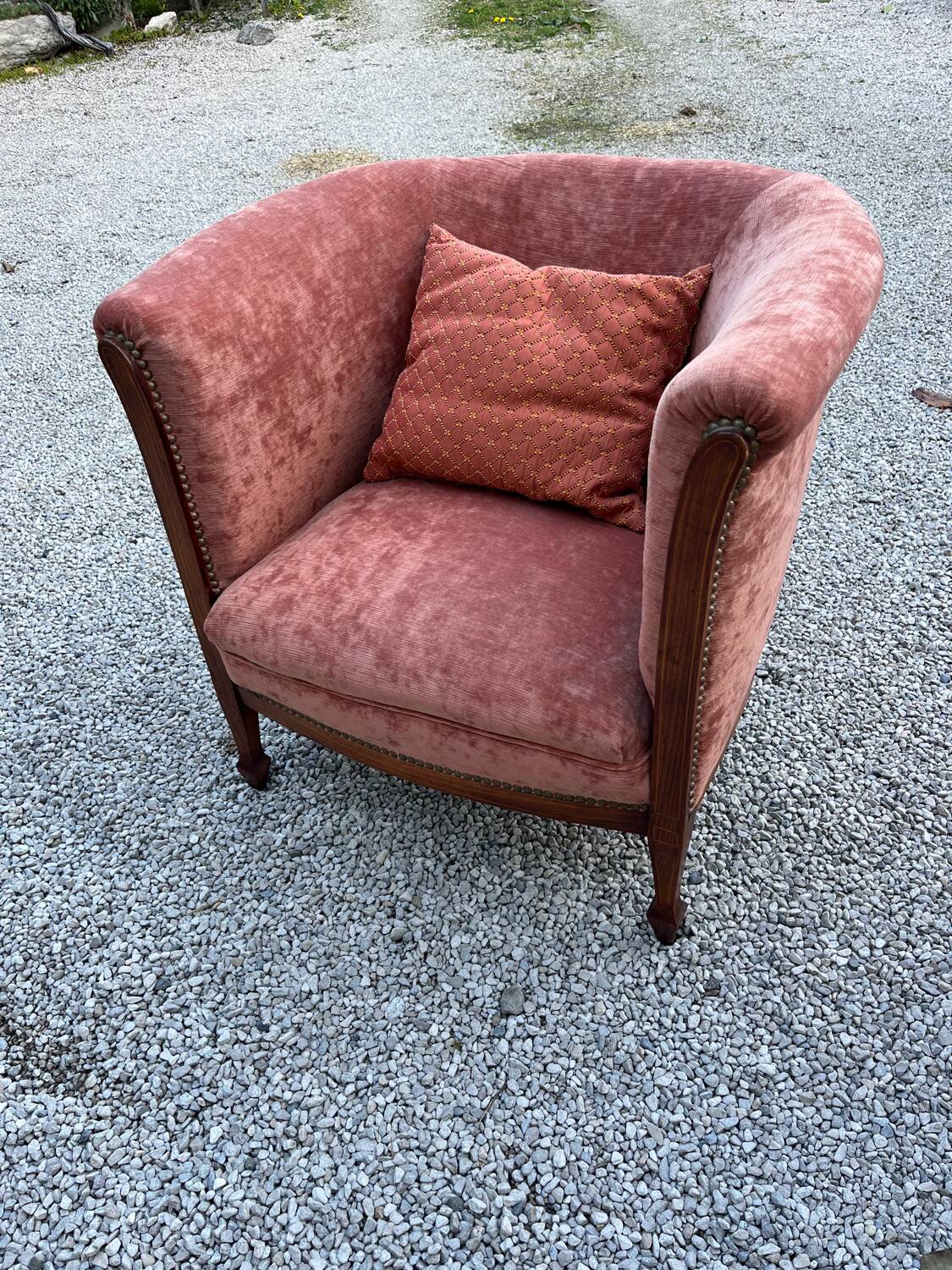 Pair of Louis Philippe marquetry armchairs