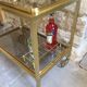 Desserte bar vintage two brass trays