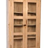 Old display case in Burmese teak with a white-ecru patina