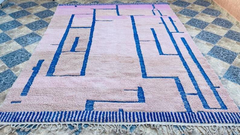 Pink Beni Ourine rug 300cm x 400cm