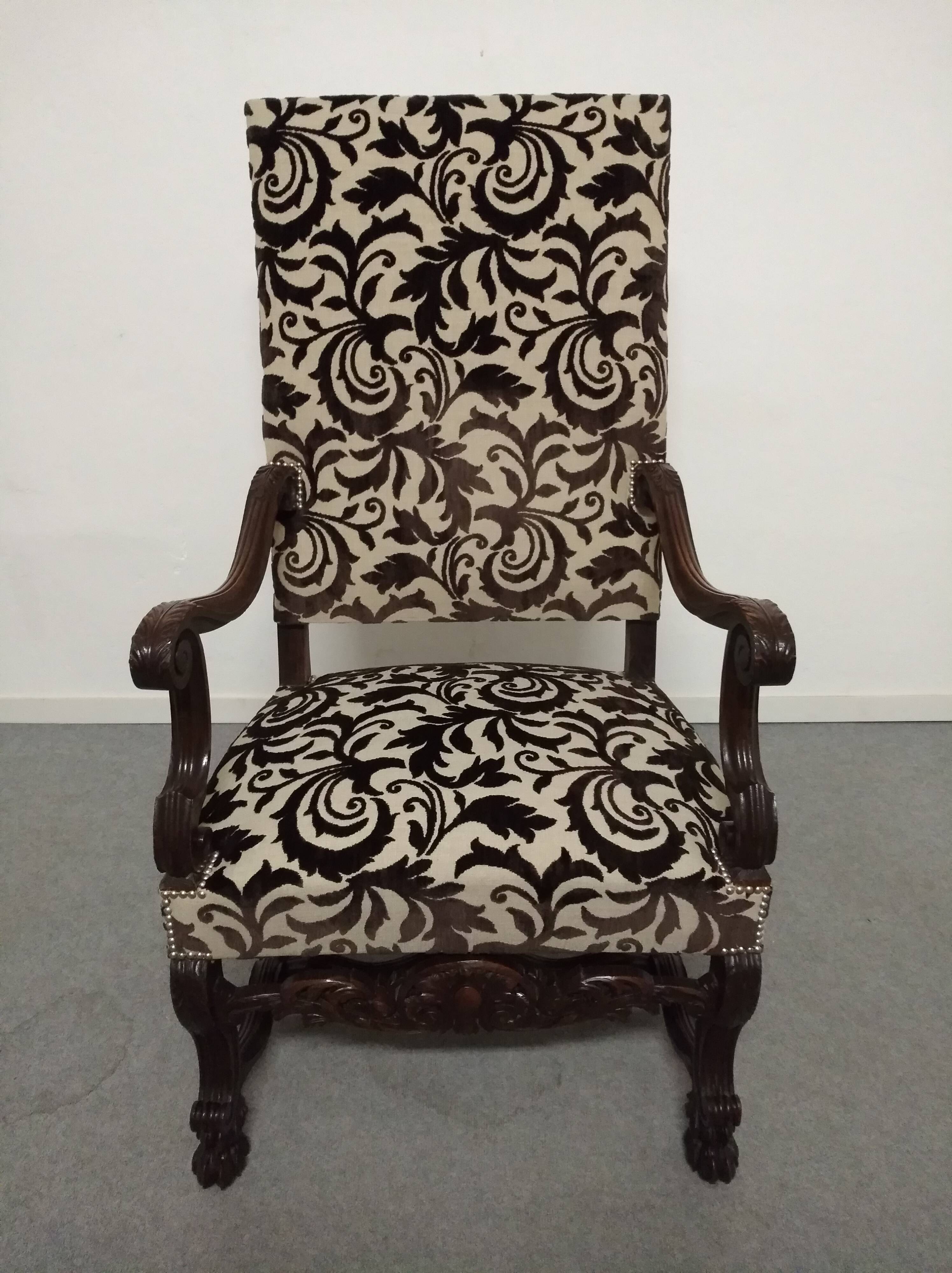 Pair of late 18th century oak state armchairs