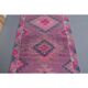 1970s Turkish handmade wool pink diamond runner 82x337