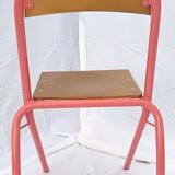 chair tubular structure wooden seat and back