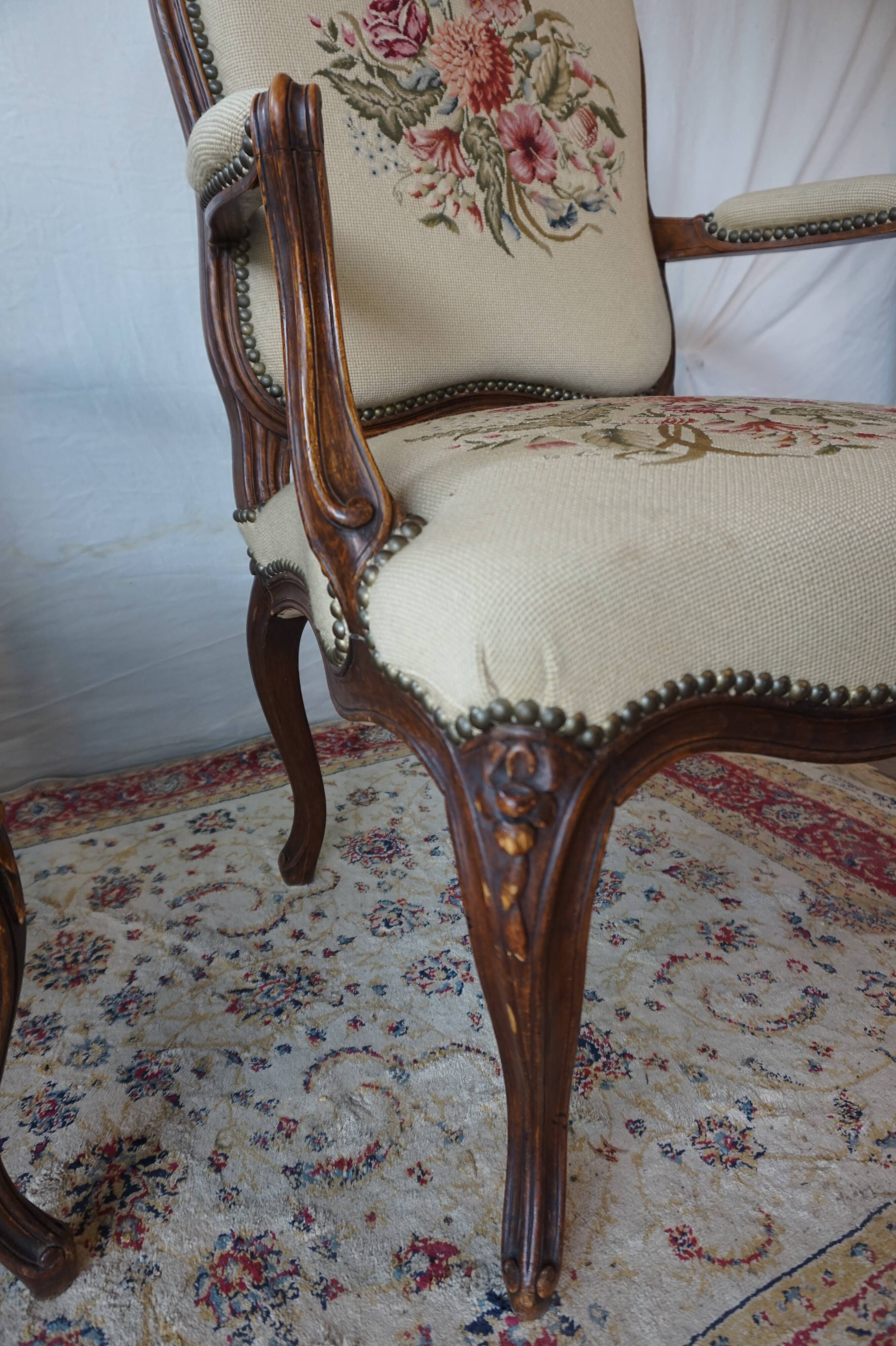 Pair of Louis XV armchairs