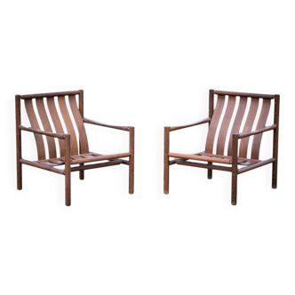 Wenge armchairs by Jørn Nilson, Denmark, 1966, Set of 2