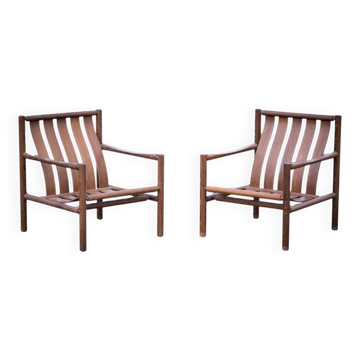 Fauteuils en Wengé par Jørn Nilson, Danemark, 1966, Set de 2