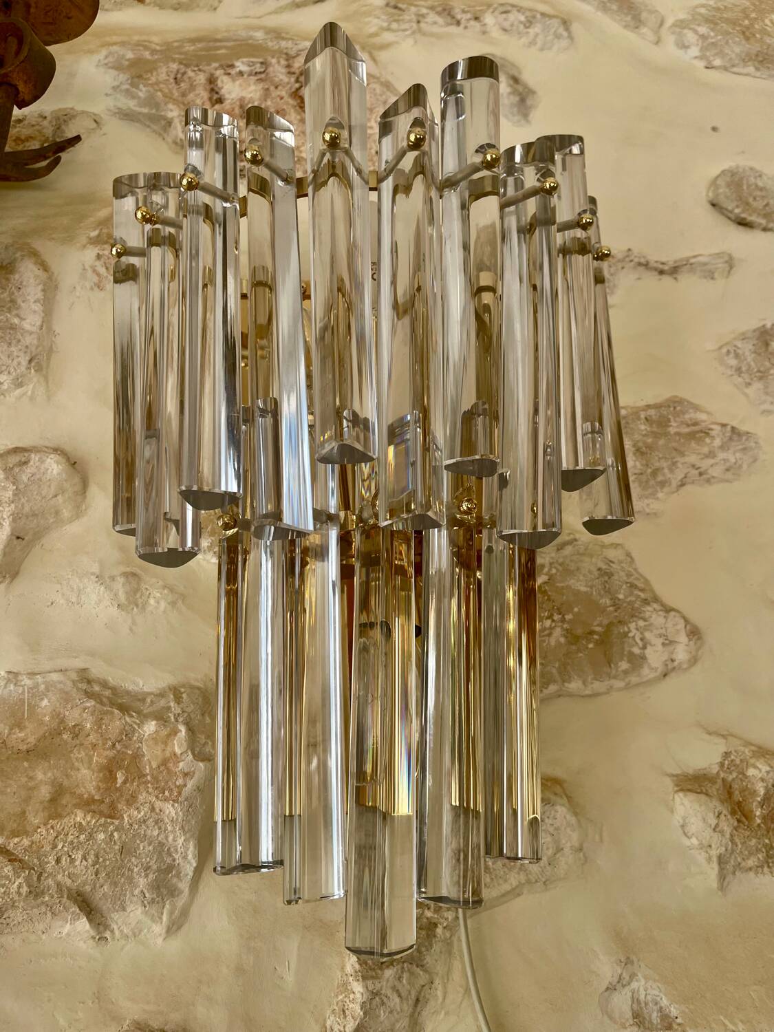 Venini murano glass wall light, Italy 1980s