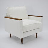 Fauteuil original des années 70 ZWP-08 bouclé blanc