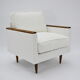 Original 70's armchair ZWP-08, fully restored, Bouclé, white