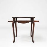 Elegant antique French card table in wood with 2 drawers, ca. 1900