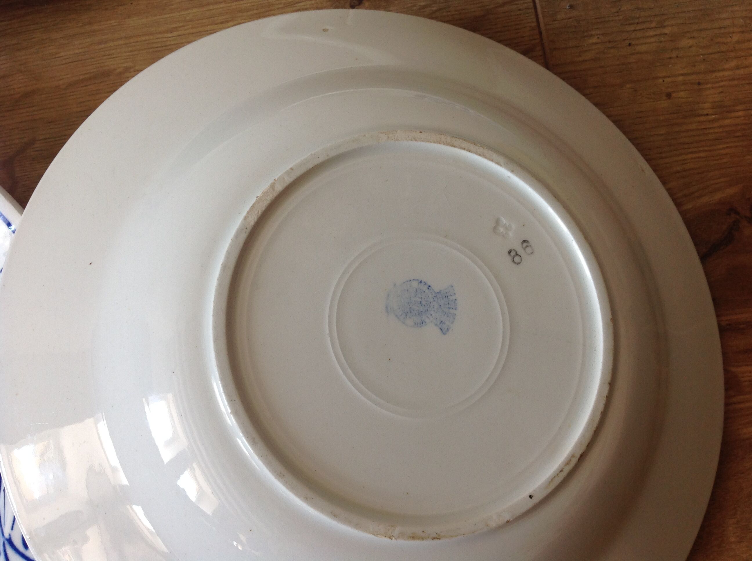 4 blue hollow plates Badonviller