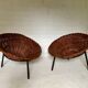 Pair of wicker basket armchairs