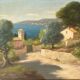 Tableau ancien, paysage provençal, signé, XXe siècle