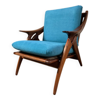 Exceptional solid teak armchair by De Ster Gelderland - Vintage 1960