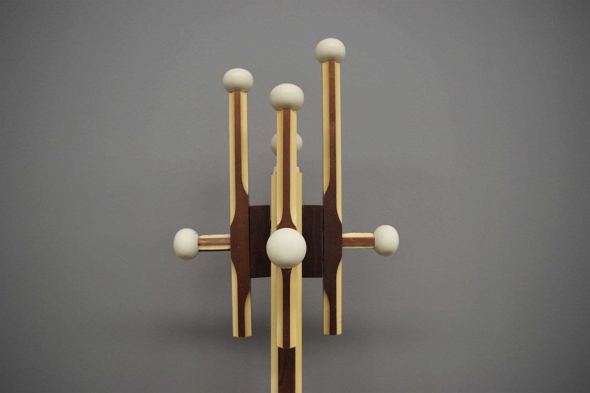 Wooden column coat rack  1965