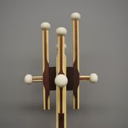 Wooden column coat rack  1965