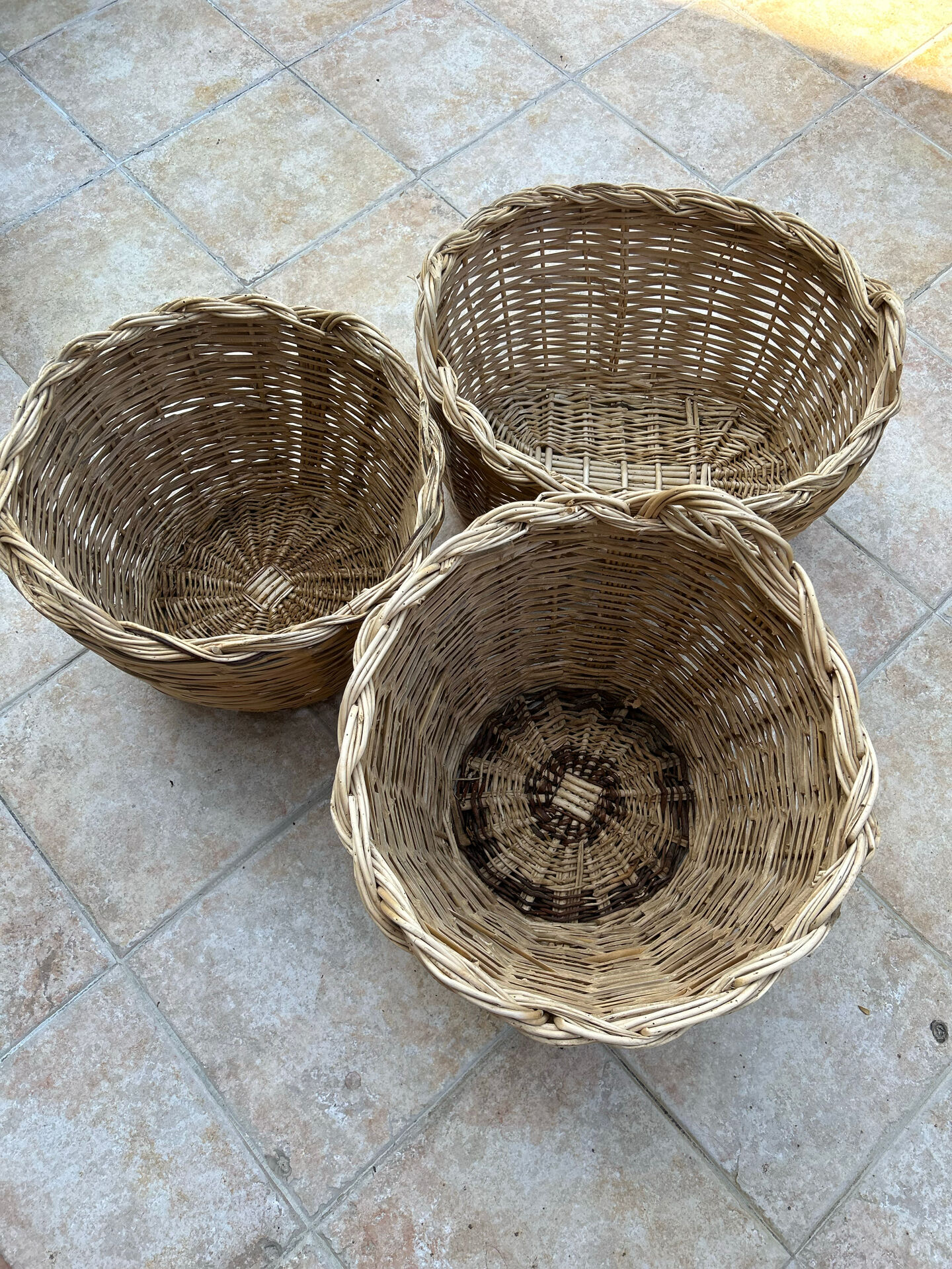 Panier malle rangement vintage osier tressé